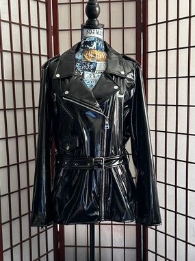 DKNY Belted Moto Jacket